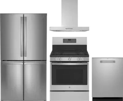 4 Piece Package Includes Refrigerator, Range, Hood And Dishwasher